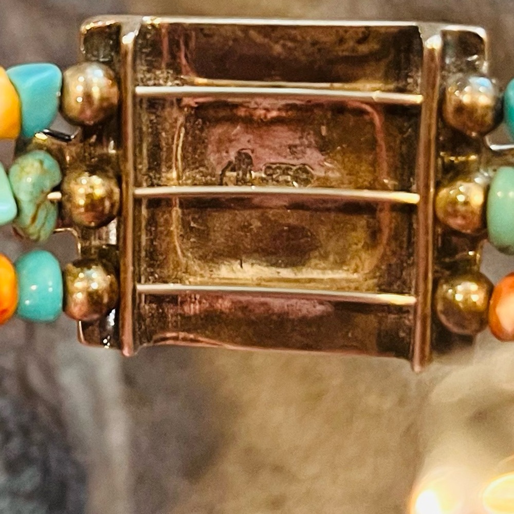 Authentic Navajo VTG Turquoise/sterling silver bangle bracelet - Picture 6 of 7